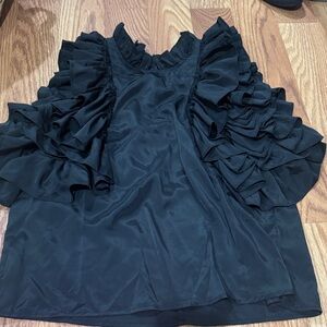 ASOS Black Ruffle Sleeve Blouse